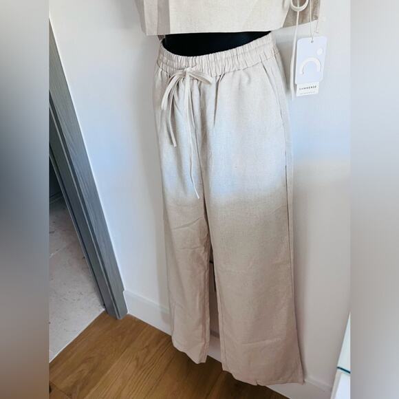 Commense Wide Leg Pants in Cream - Picture 4 of 10